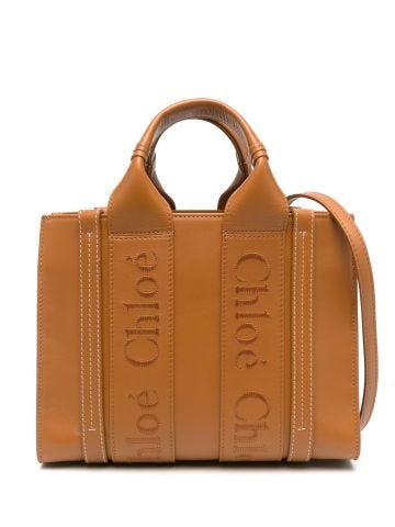 Small Woody leather tote bag