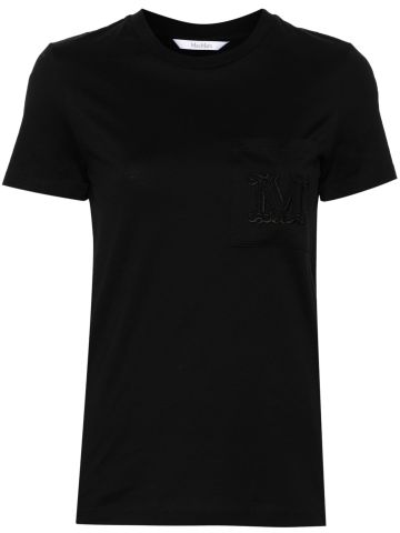T-shirt in cotone ricamata con logo
