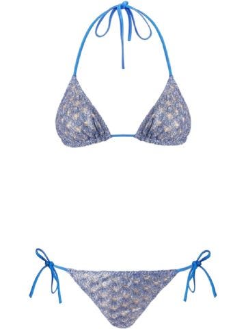 Blue lace effect bikini