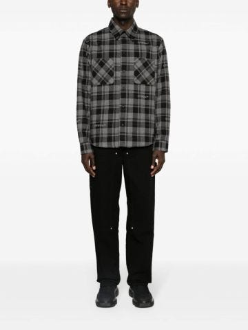 Logo-embroidered checked cotton shirt