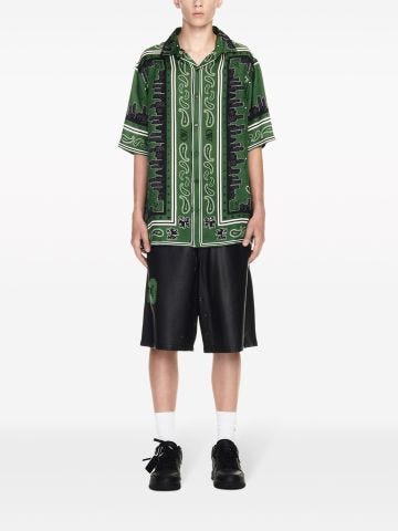 Green Bandana-print satin shirt