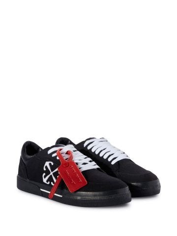 Sneakers nere in tela vulcanizzata con etichetta a contrasto