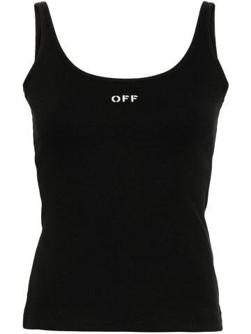 Off Stamp ribbed-knit tank top