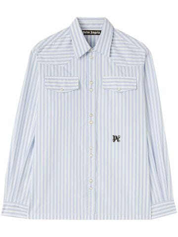 Monogram striped cotton shirt