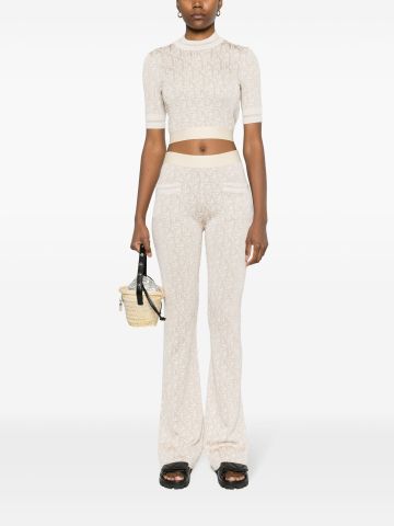 Monogram-jacquard knitted trousers
