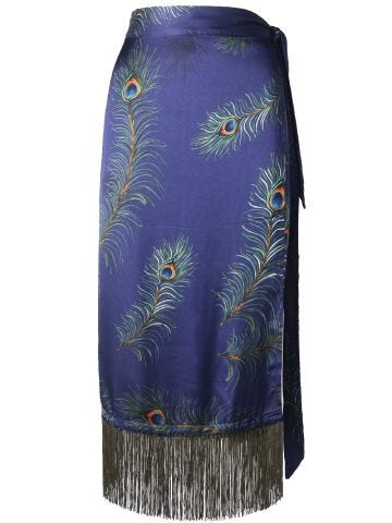 Sarong skirt with fringes