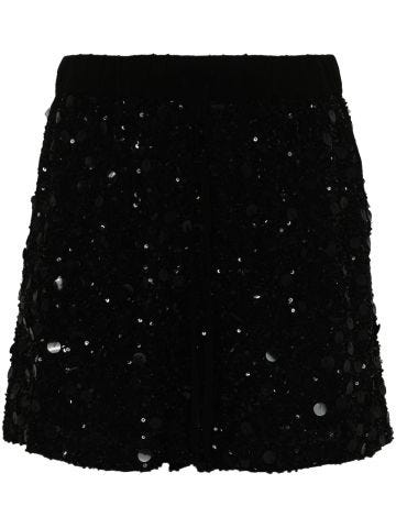 Black Galassia sequin-embellished shorts