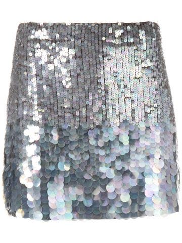 Iridescent sequin mini skirt