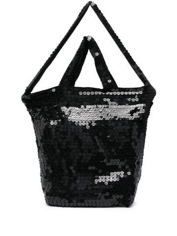 Black Giorgi sequinned tote bag