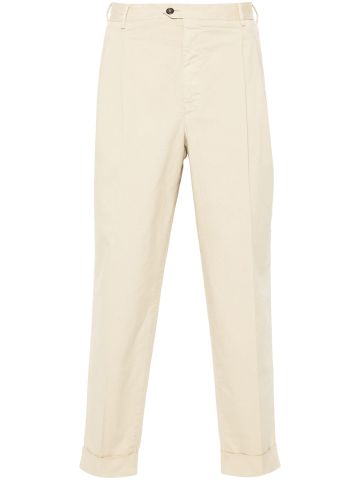 Beige straight trousers