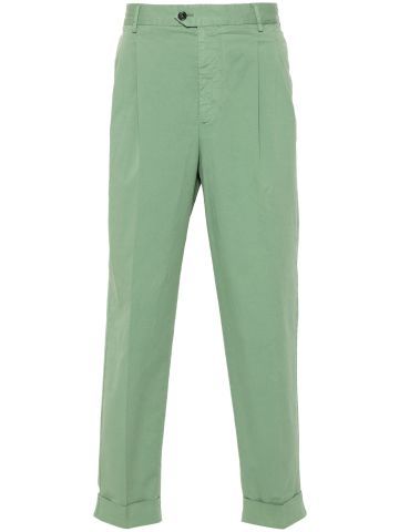 Green straight trousers