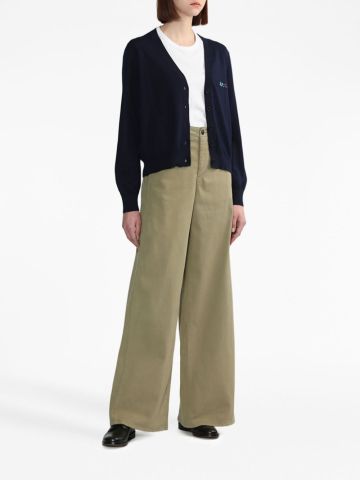 Khaki wide-leg pants