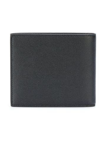 Black bifold wallet with logo