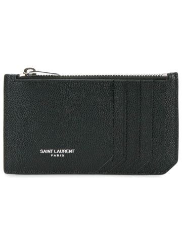 Black leather rectangular card holder