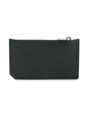 Black leather rectangular card holder