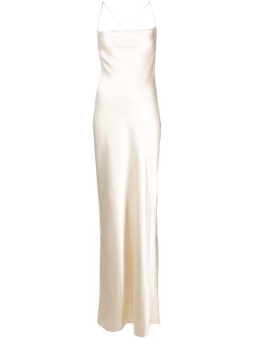 Ivory silk evening dress