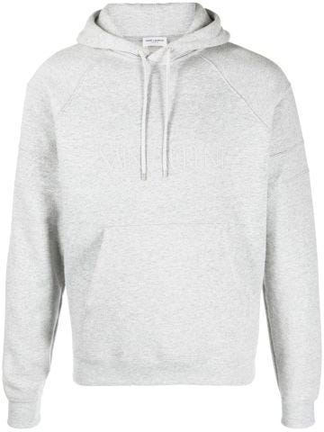 Gray hooded sweatshirt