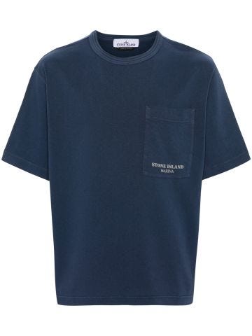 T-shirt with navy print
