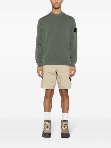 Beige cargo shorts with Compass application