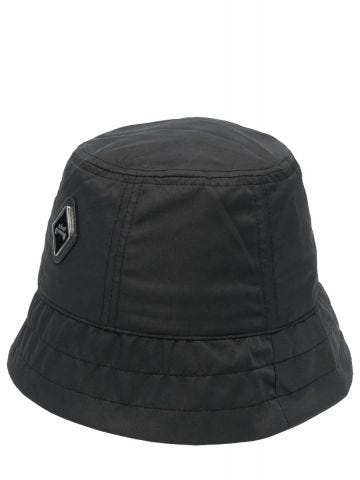 Black logo-plaque bucket hat