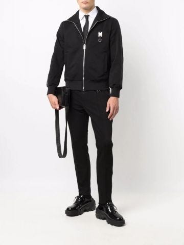 Buckle detailed zipped track Jacket