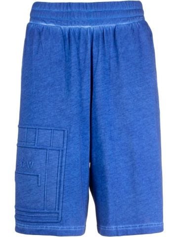 Debossed logo blue Bermuda Shorts