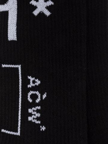 Intarsia knit logo black Socks