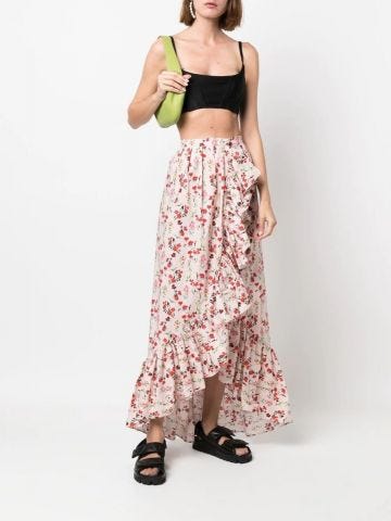 Multicolored floral print maxi Skirt