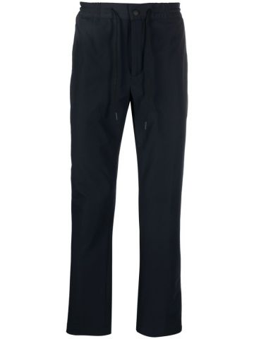 Blue tapered drawstring-waist trousers
