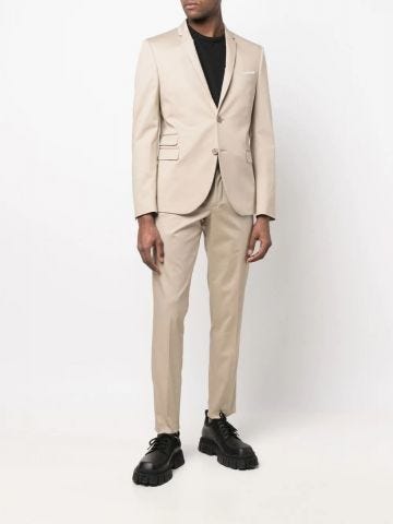 Beige single breasted two-piece Suit
