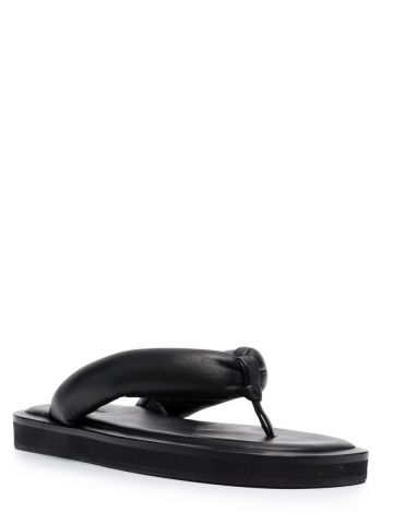 Black leather thong Sandals