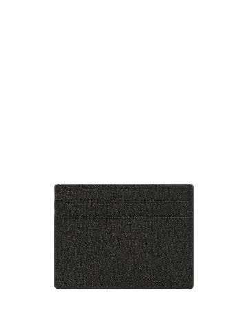 Logo-patch folded leather wallet