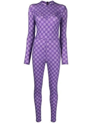 Monogram print purple Jumpsuit
