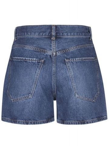 High waisted blue denim Shorts
