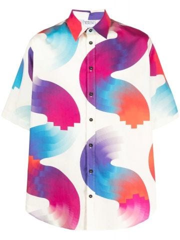 Multicolored graphic print short sleeved Shirt