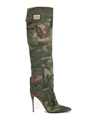 Camouflage patchwork high Boots