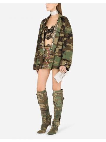 Camouflage patchwork high Boots
