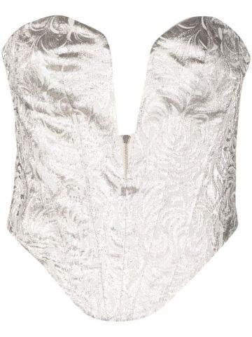 Silver corset style Top