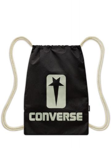 Logo print black Drawstring Backpack