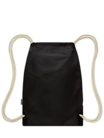 Logo print black Drawstring Backpack