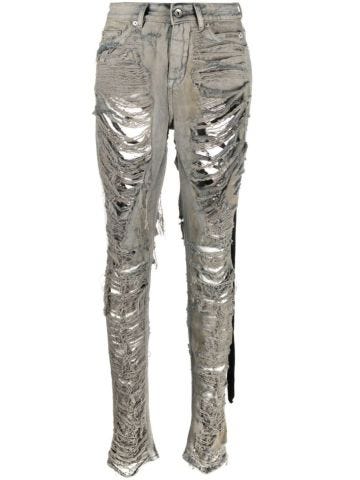Grey slim jeans with worn effect