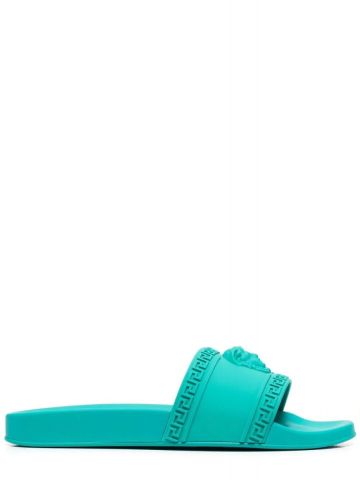 Turquoise Medusa slides Sandals