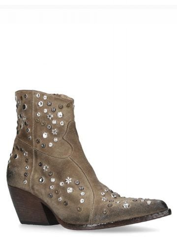 Beige ankle Boots with studs