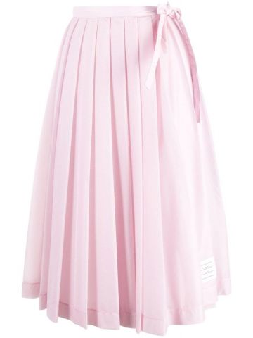 Pink pleated midi Skirt