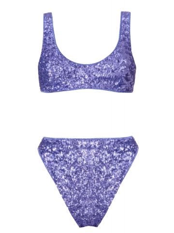 Lavender Sporty Bra 90s Bottom Bikini Set