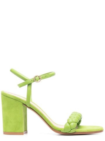 Sandali verdi con fascia intrecciata
