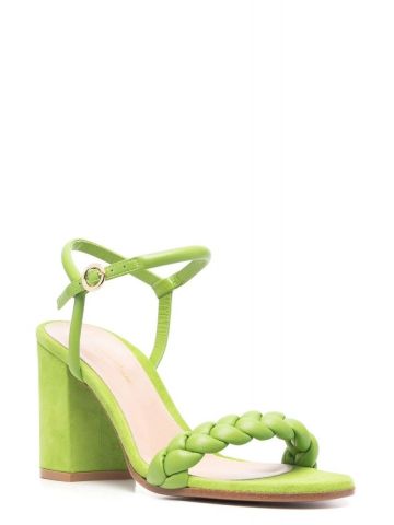 Sandali verdi con fascia intrecciata
