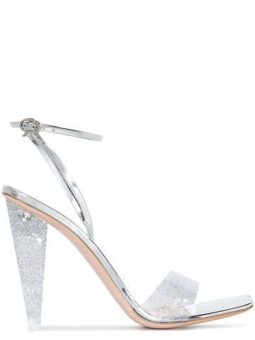 Silver Odyssey heeled glitter Sandals