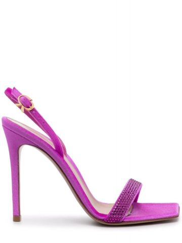 Rhinestones purple high heeled Sandals
