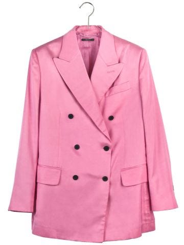 Pink double-breasted blazer